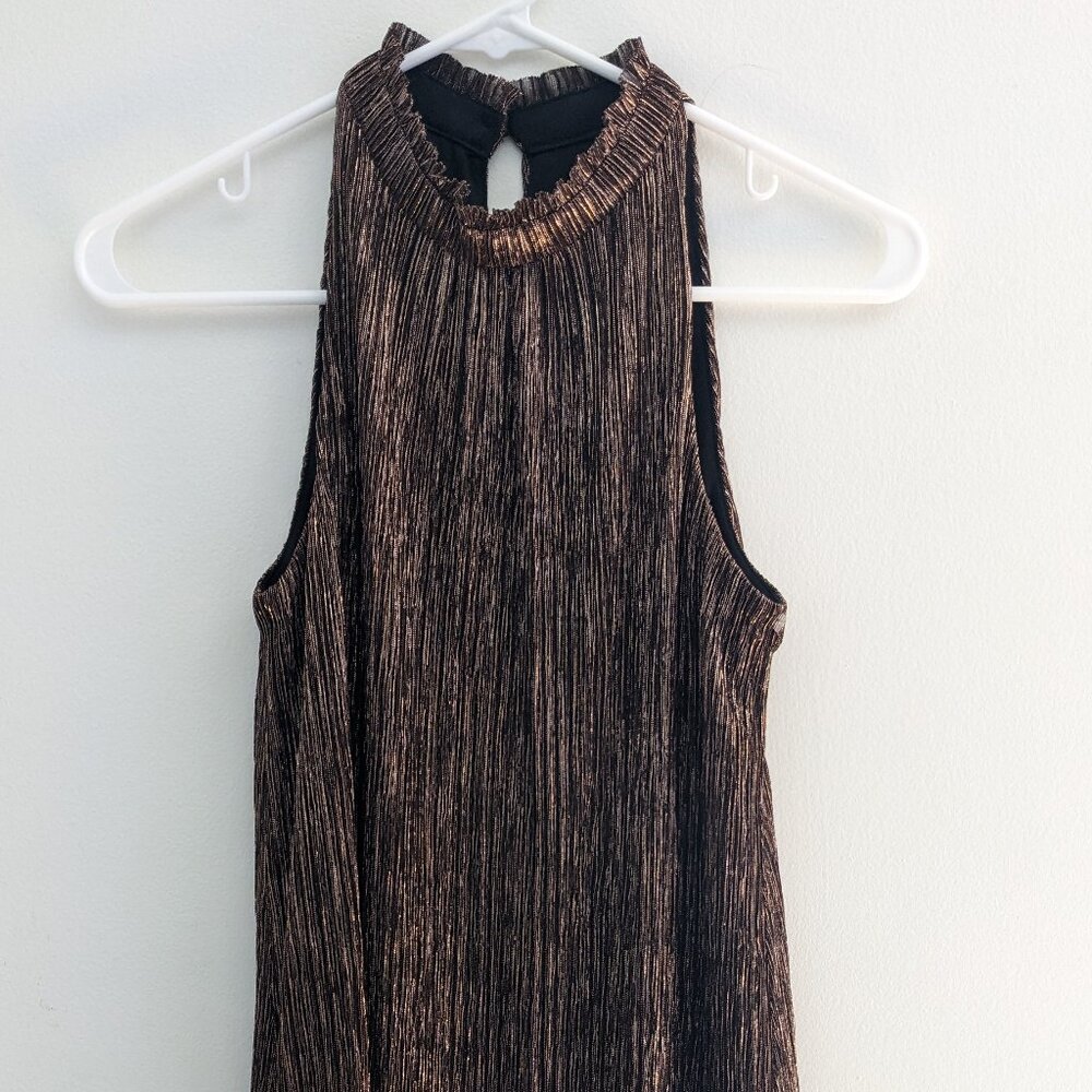 Vince camuto Gold crinkle dress